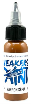 SneakArts Farbe für Leder und Textil – Braun Sepia – 30 ml – Personalisierbar für Sneaker, Schuhe, Lederwaren, Kleidung, Jeans