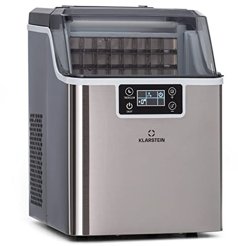 Klarstein Macchina Ghiaccio 3.2L, Macchina del Ghiaccio Professionale, Fabbricatore Ghiaccio Secco fino a 20kg, Cubetti di Grandi e Piccole Dimensioni, Macchina Ghiaccio Casa Autopulente, Ice Maker