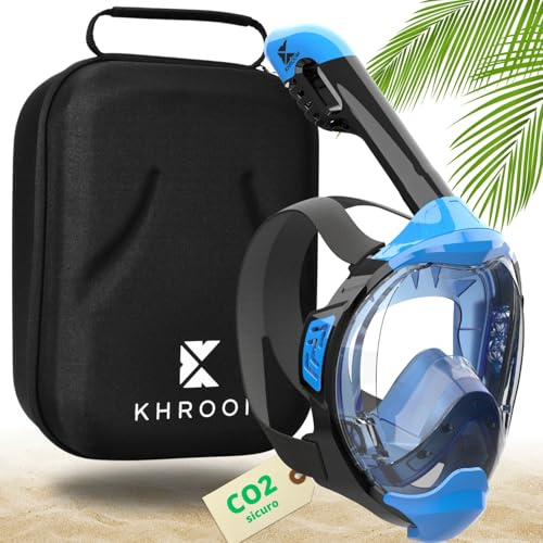 Khroom Schnorchelmaske Erwachsene Seaview Y, CO2 sicher | Bekannt aus Höhle der Löwen | Vollgesichtsmaske | Easy-Breath System | Anti-Fog | Alternative zum Schnorchelset