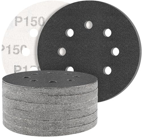 STEBRUAM 50Stück Schleifpapier 125mm Klett 150 körnung Eexzenterschleifer