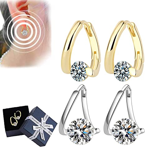 yovont Flysmus Halolux Lymphität Germanium Ohrringe, Lymphität Magnetische Therapie Germanium Ohrringe, Lymphatische Ohrringe für Gewichtsverlust Frauen (Gold+Silver)