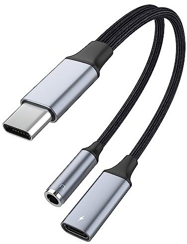 AXFEE Adaptador USB Tipo C a Jack 3.5mm, 2 en 1 Adaptador Auriculares | con DAC Chip, para Samsung Galaxy S22/S21/S20 Note 20, Google Pixel 7 6 5 4 3 2/6XL 5XL 4XL 3XL 2XL, iPad, Xiaomi, Huawei