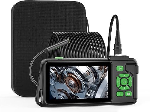 Endoskopkamera mit Licht, ILIHOME 4.5 IPS Bildschirm Endoskop mit 5 Meter abnehmbar Kabel 8mm IP67 wasserdichte Inspektionskamera, 1080P HD Rohrkamera mit 8 Einstellbaren LEDs