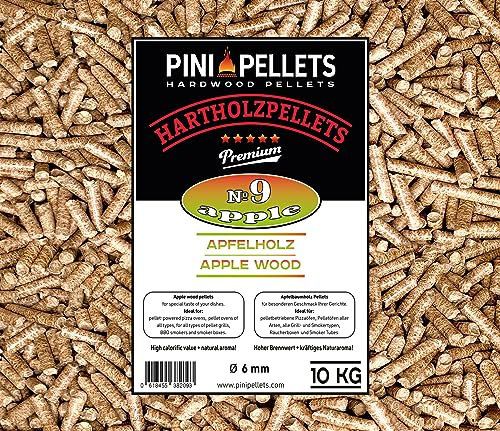 PINI Pellet per barbecue № 9, mela, 10 kg, per barbecue, affumicare, affumicare