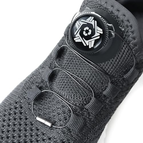 DIDALACE-Elastic No Tie Shoe Laces Lock - Hassle-free Cord Locks and End Clips for Quick and Easy Lazy Shoelaces - Ideal for Outdoor Adventures (Colorful Black)