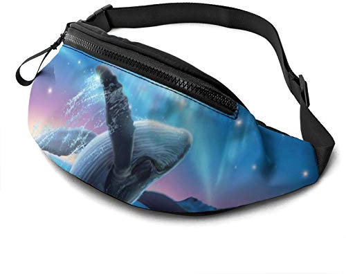 550 Hüfttasche Leuchtender Delphin Gurttasche Multifunktionale,Verstellbarer Lauftasche Für Hundetraining Joggen Aktivitäten 14X35cm