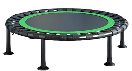 SHUQICAINA Mini Fitness Trampolin, Faltbar, Superleise Rebounder, 40'' Indoor Übung Workout Rebounder, Kleines Trampolin mit Verstellbarem U-Bar Griff, Max. Last 250KG (Grün)