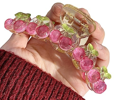 Cherry Haarklammern, Acryl, Haarklammern, Kirsch-Haarstyling-Clips, Haar-Accessoires für Frauen und Mädchen, Kirsch-Haarspangen