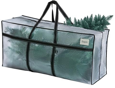 VENO 253L Set da 1 Borse Trasloco extra large, Scatole per Traslochi con manici rinforzati, Scatoloni per Trasloco Resistente per Alberi di Natale e Articoli per La casa (Trasparente, Set da 1)