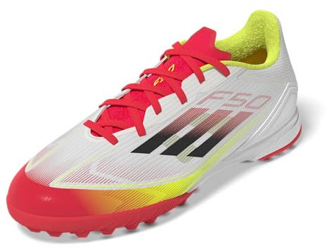 Adidas Unisex F50 League Turf Sneaker, White/Black/Solar Yellow, 11 US Men