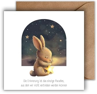 Sternenkindkarte mit Umschlag - Sternkind Karte Trauerkarte mit besinnlichem Spruch Beileidskarte Kindstod Gedenkkarte Kind Fehlgeburt Trauerfeier (125 x 125 mm)