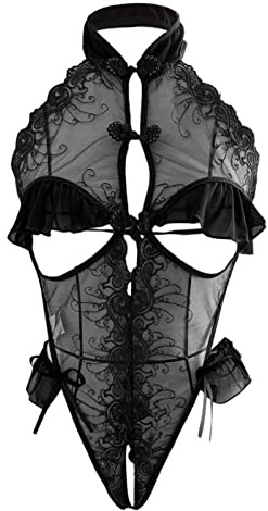 Abito Sexy Hot San Lingerie Set di Biancheria Intima Donna con Stampa Slip Aperto