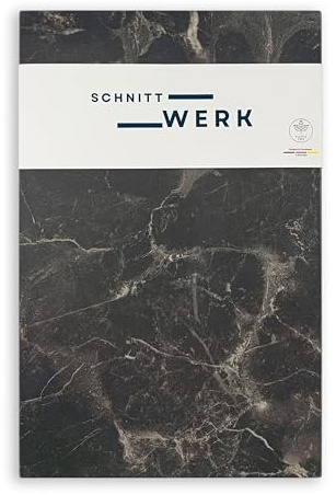 SCHNITTWERK premium Servierbrett Marmoroptik – 35x22 cm, Spülmaschinenfest | strapazierfähig, hitzebeständig, hygienisch, rutschfest und langlebig, ideal als Käsebrett, Frühstücksbrett & Geschenk