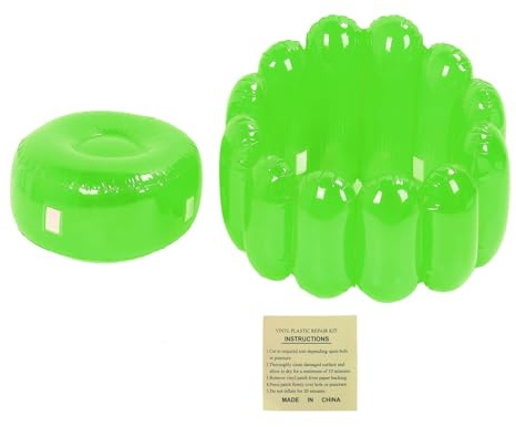 HWGING Aufblasbarer Sofasessel, tragbar, für den Außenbereich, Couch-Sitz, transparent, Bonbonfarben, für Zuhause, Wohnzimmer, Schlafzimmer, lässig (grün)