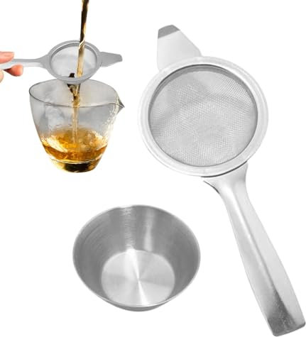 Passoire à thé à mailles fines, passoires à thé pour thé en vrac - Infuseur à tamis à thé en vrac à mailles fines - Tamis en acier inoxydable avec poignées pour aliments, café, cocktails, sucre en