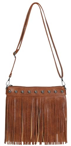 Fransen-Handtaschen für Damen, Quastentaschen für Damen, Retro-Pompon-Handtasche aus PU-Leder, Vintage-Brieftasche mit Quaste für Handy, Fransen-Tasche für Mädchen und Frauen
