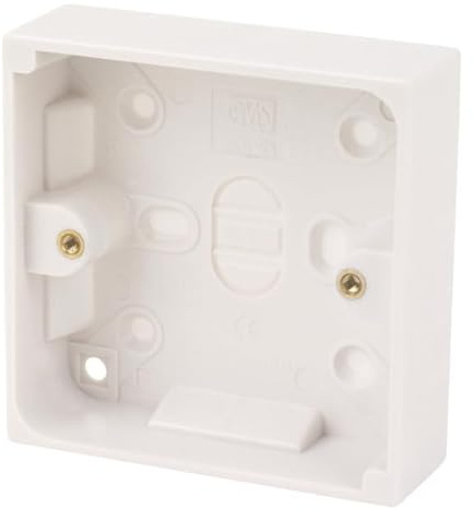 U-Trade Pattress Box 25mm - 1 Gang or 2 Gang | Single or Double Surface Mount | White Electrical Socket Back Box. (1 Gang 25mm Pattress Box)