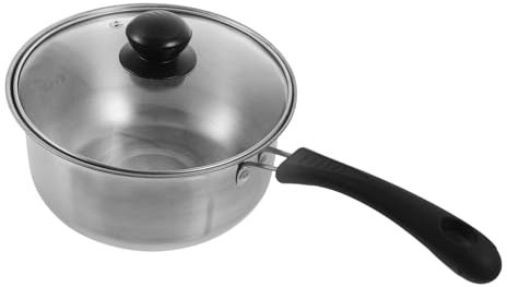 Cabilock Pequeña Olla De Leche De Acero Inoxidable Sola Manija Para Hacer Sopa Leche y Uso Doméstico Cocina