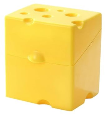 Contenitore per formaggi affettati, blocco di burro in plastica, contenitore per fette di formaggio con coperchio ribaltabile, porta fette di formaggio, formaggio affettato per alimenti (giallo,