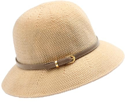 MILAKOO Strand Sonne Strohhüte für Frauen Sonnenschutz Sommer Strohhut Faltbar Verpackbar Cap für Outdoor