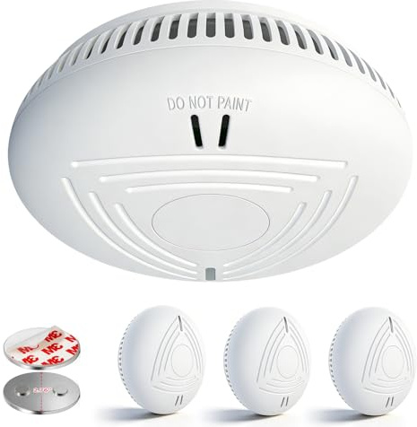 DAYTECH Rilevatore di fumo EN14604 10 anni – Facile da installare con supporto magnetico, ideale per case, appartamenti e alloggi in affitto (set da 3, bianco)