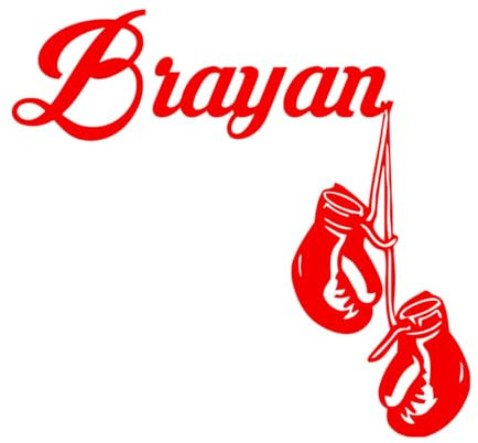 Boxing Personalised Name Wall Decal Boxer Vinyl Sticker Bedroom Boxing Gloves Sport Fight Deco for Boy's Room-S-42x45cm-Red