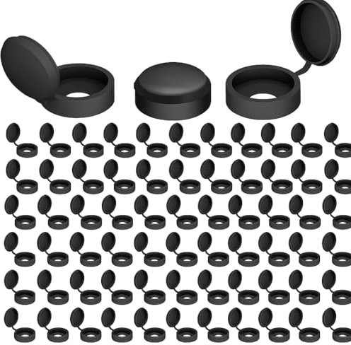 100 Pcs Screw Caps, Black Screw Caps Snap-on Decorative Screw Head Covers, Folding Screw Protection Caps for Covering Screw Heads, Replacement Caps