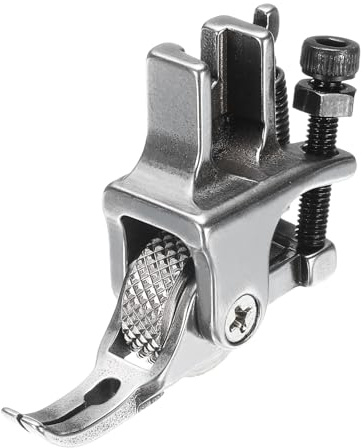 sourcing map Adjustable Sewing Presser Foot with Wheel Stainless Steel Zipper Presser Foot Stitching PVC Leather Fabric for Industrial Sewing Machine