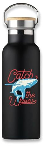 Catch The Ocean Waves Shark Vacuum Flask, Eco Bottle, Coffee Thermal Cup