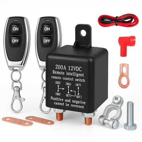 GWAEPU Batterietrennschalter 12V mit Fernbedienung: KFZ Batterie Trennschalter 12V/200A Set Kill Switch für Auto LKW RV Boot Jacht Wohnwagen