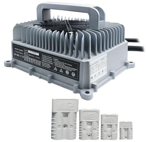 WLEJSL Chargeur Batterie pour Chariot Élévateur 48V 30 A avec Prise Anderson 50 A/120 A/175 A/350 A pour Chariot Élévateur, Autolaveuse et Voiturette Golf, avec Mode Charge d'entretien.,120A