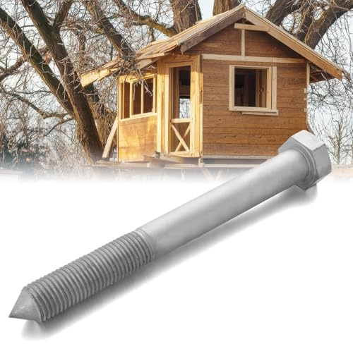 Otoolling 1 Pc Treehouse Lag Bolt Hot Dip Galvanized Hex Head Lag Screws for Treehouse Brackets Hardware Deck Construction Wood Framing Heavy Duty(1.25 x 12 Inch)