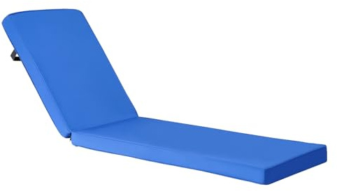 VEVOR Deckchair Auflagen, 1830x533x75 mm, Liegenauflagen für den Außenbereich, wasserabweisend & farbecht, Sonnenliegen-Kissen mit Bändern, Dicke Terrassen-Liegepolster für Pooldeck, blau
