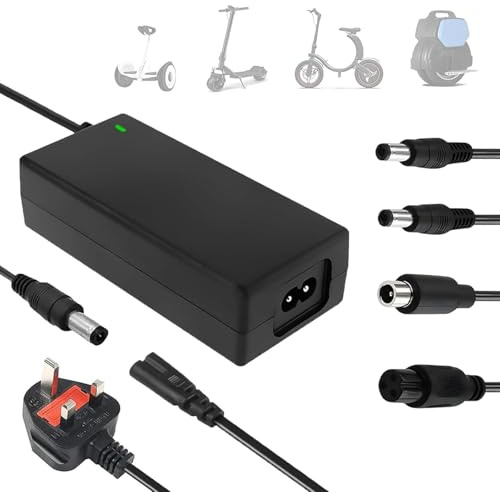TOCMSNHG Electric Scooter Charger, 42V 2A Hoverboard Charger for 36V Battery, Mobility Scooter Chargers with 4 Connections for Electric Scooters, Hoverboard, Unicycles