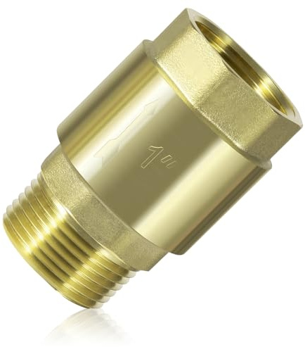 Shwdsy Rückschlagventil 1 Zoll, Messing DN25 Rückflussverhinderer, 1 Zoll AG X IG, Vertikal Rücklaufventil, für Waschmaschinen, Wasserpumpen, Gartenschläuche
