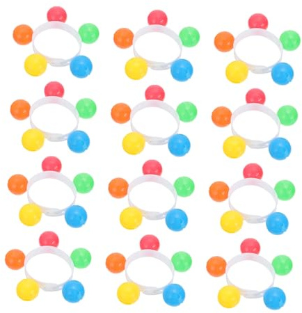 Parliky 12pcs Wrist Bells Bracelets Colorful Jingle Bell Rattles Wristband Musical Party for Boys School Carnival Christmas Random Color