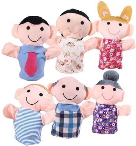 GARIOUANS 6 Stück Teiliges Weicher Handpuppen aus Plüsch für Pädagogisches Kreativität Feinmotorik und Sprachentwicklung Farbenfrohe Figuren für Rollenspiele und Eltern Junge