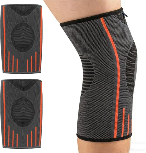 YancLife Ginocchiere per bambini, confezione da 2 ginocchiere a compressione, antiscivolo, per ragazzi e ragazze dai 4 ai 14 anni, sport per ragazze e ragazzi, calcio, corsa, ciclismo (L)