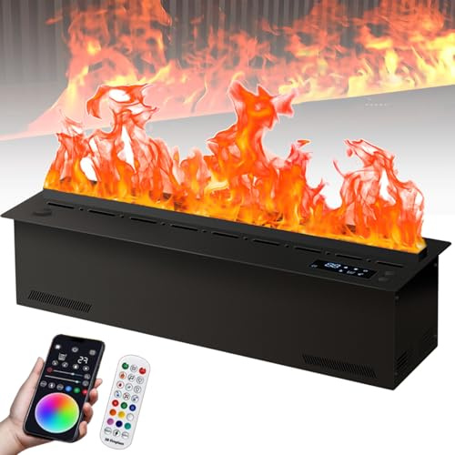 LTdlhFk Chimenea Atomizada 3D, Chimenea De Vapor con Temporizador, Aplicación Inteligente, Efecto De Llama 3D, Control Automático De Agua 200cm/78.74in