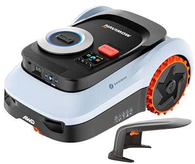 Segway Navimow i220 LiDAR Pro Robot Tondeuse avec Garage M | Navigation LiDAR+Vision+RTK réseau, Xero-Turn AWD, cartographie Automatique, Pentes 55% (expédié séparément)