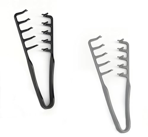 Lot de 2 Peignes Texture pour Homme et Femme, Outil Volumisant pour Racines et Cheveux Bouclés, Accessoire de Coiffure Léger pour un Toilettage Précis, Idée Cadeau Utile, 1 Noir + 1 Gris