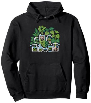 Plant Propagation Monstera Cutting Leaf Graphic Illustration Pullover Hoodie