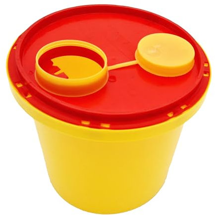 TIGA-MED Récipient à canules | 2 litres / 2000 ml | Boîte à canules Boîte de collecte de canules Collecteur de canules Récipient à déchets d'aiguilles