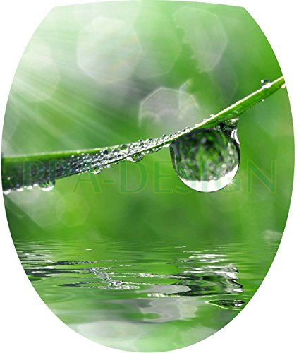 Sticker Autocollant Abattant WC Feuille Eau 35x42cm SAWC0214