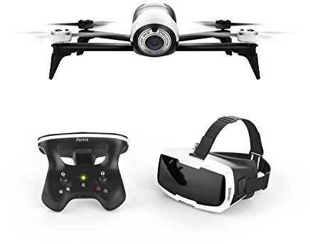 Parrot Bebop 2 FPV Ensemble de drone avec lunettes Skycontroller et FPV blanc