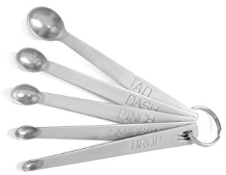 Norpro Mini Stainless Steel Measuring Spoons, Set of 5 (tad, dash, pinch, smidgen and drop), 5 x .5 x .5