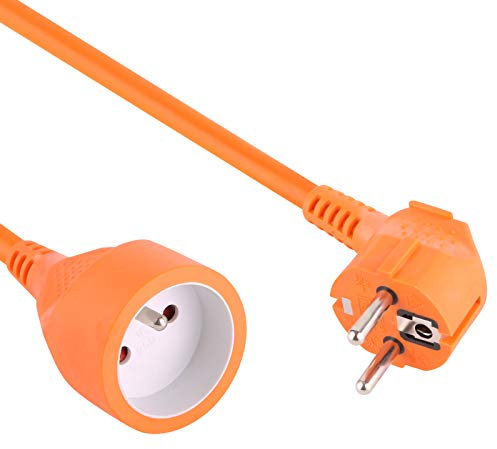 Electraline 20857047 F Garten-Verlängerungskabel mit Klappdeckel, 16 A, 20 m, Orange
