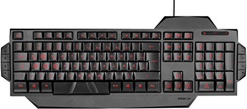 Speedlink RAPAX Gaming Keyboard - IT Layout - Tastiera da gioco (design Stealth, Illuminazione LED, 8 Tasti aggiuntivi, Plug and Play) nero