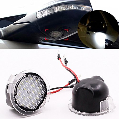 LED Under Side View Mirror Puddle Lights Assembly Compatible with Ford F-150 Edge Fusion Range Flex Explorer Expedition Mondeo Everest Taurus X Lincoln Navigator Mercury (Pack of 2Pcs)