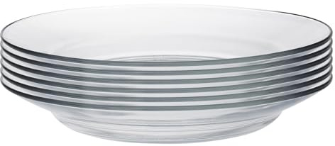 Duralex Lysglas -Suppe Teller Geschirr - Getempert, Hitzebeständig - 230 mm - Pack Von 12